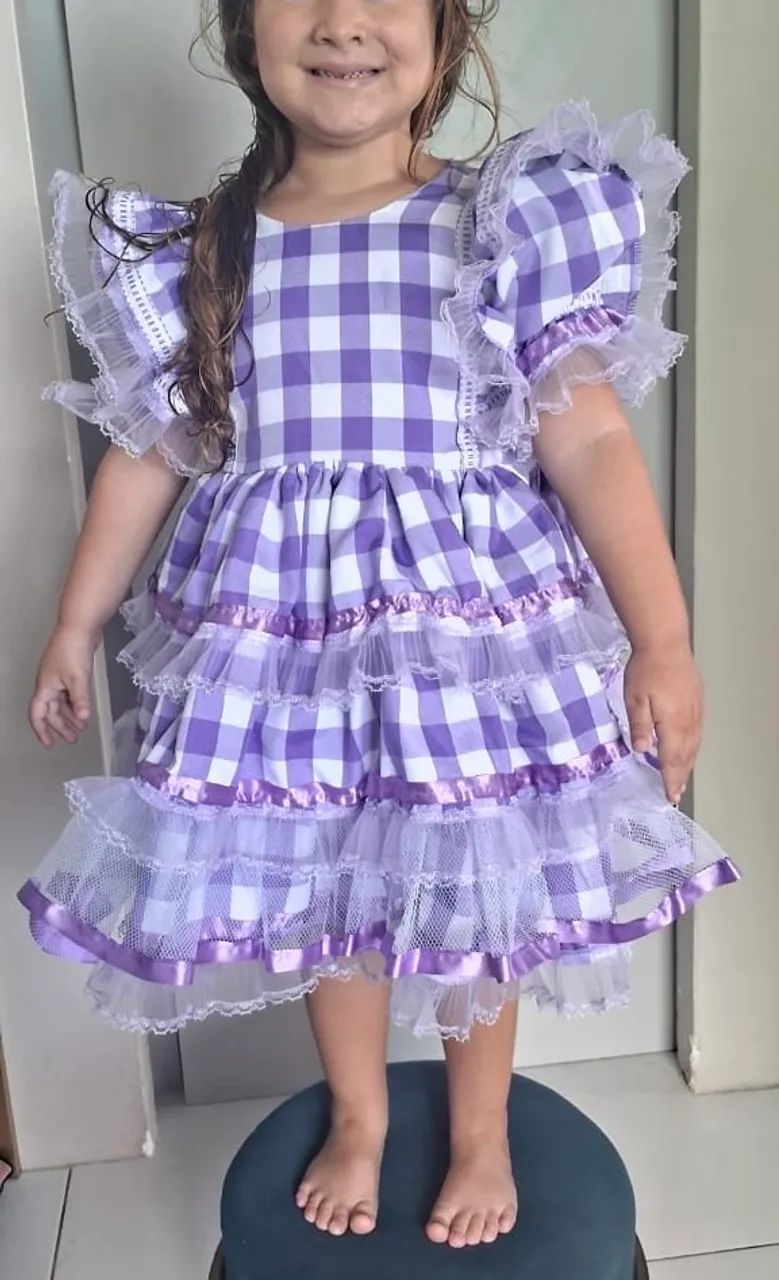 Vestido Xadrez infantil 