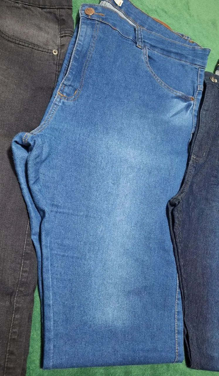 Kit com 3 Calças Jeans Feminina Plus Size Tam.54 - Foto 4