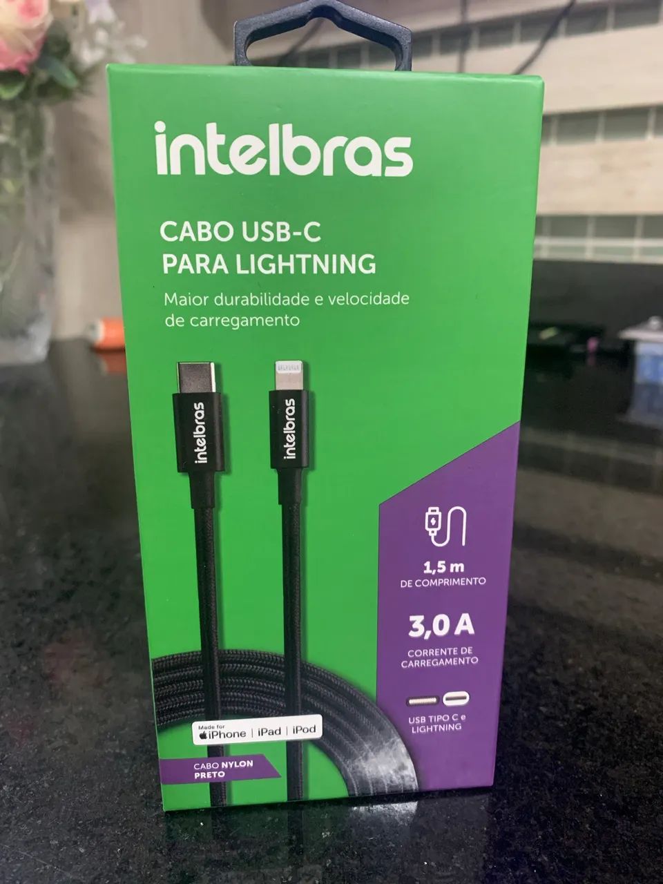 Cabo USB Lightning Intelbras