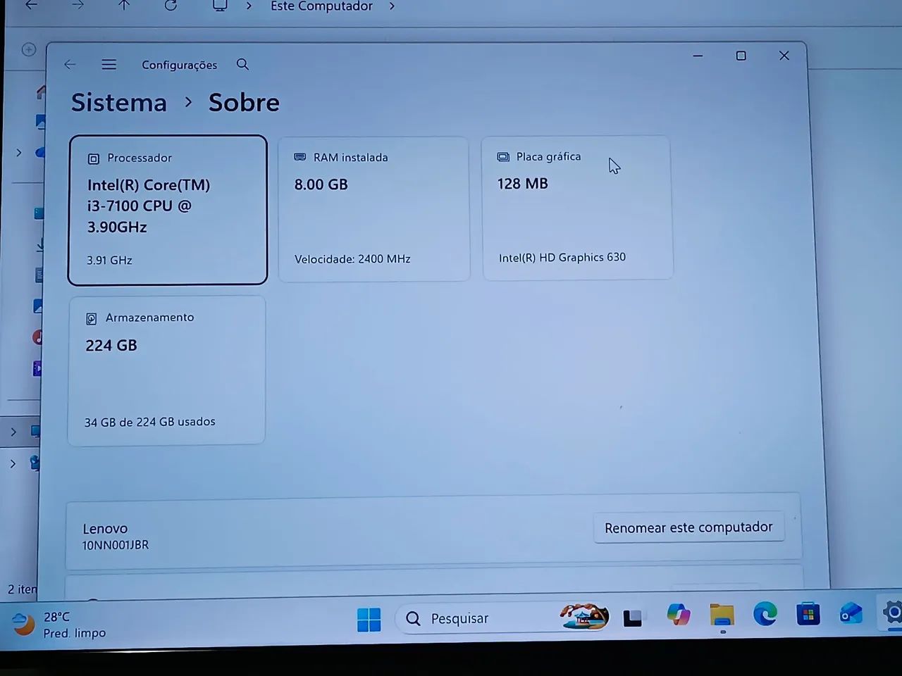 PC Desktop Lenovo Intel i3 sétima geração  - Foto 2