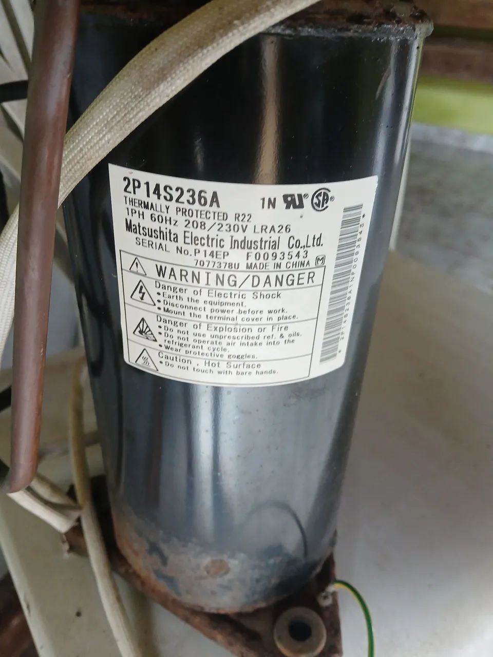 Compressor de 12 mil btus R22 funcionando 