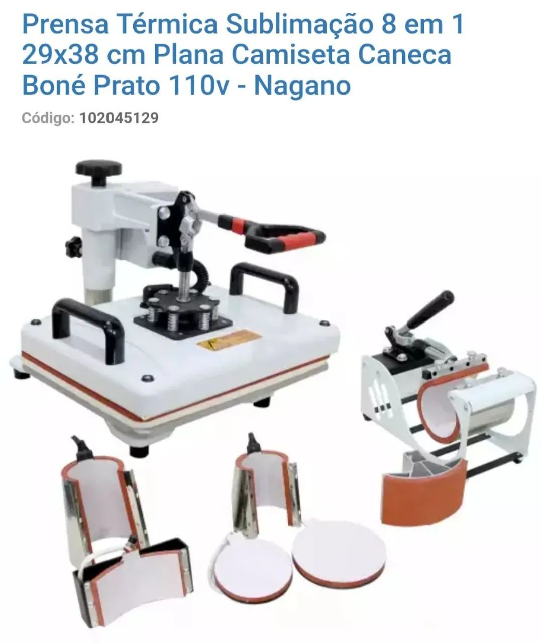 Prensa térmica sublimação 8 em 1 - Foto 4