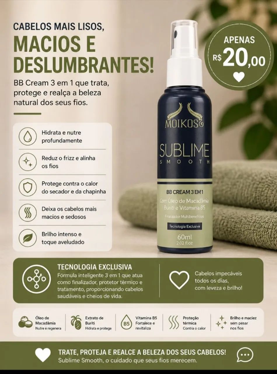 BB cream 3 em 1 pro cabelo