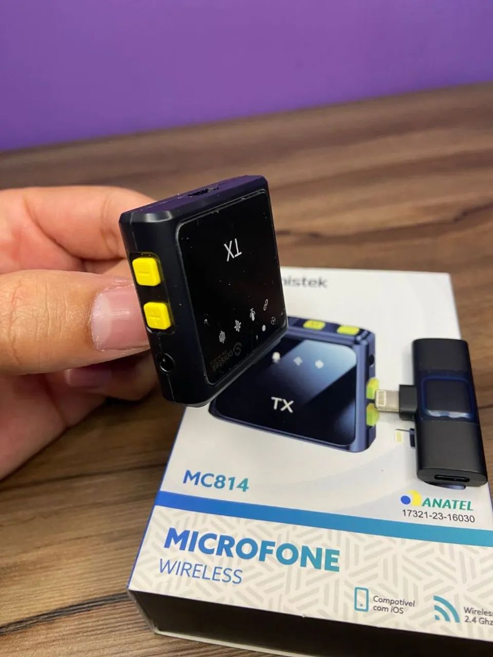 Microfone Lapela Wireless sem Fio Anatel - MC814 Onistek
