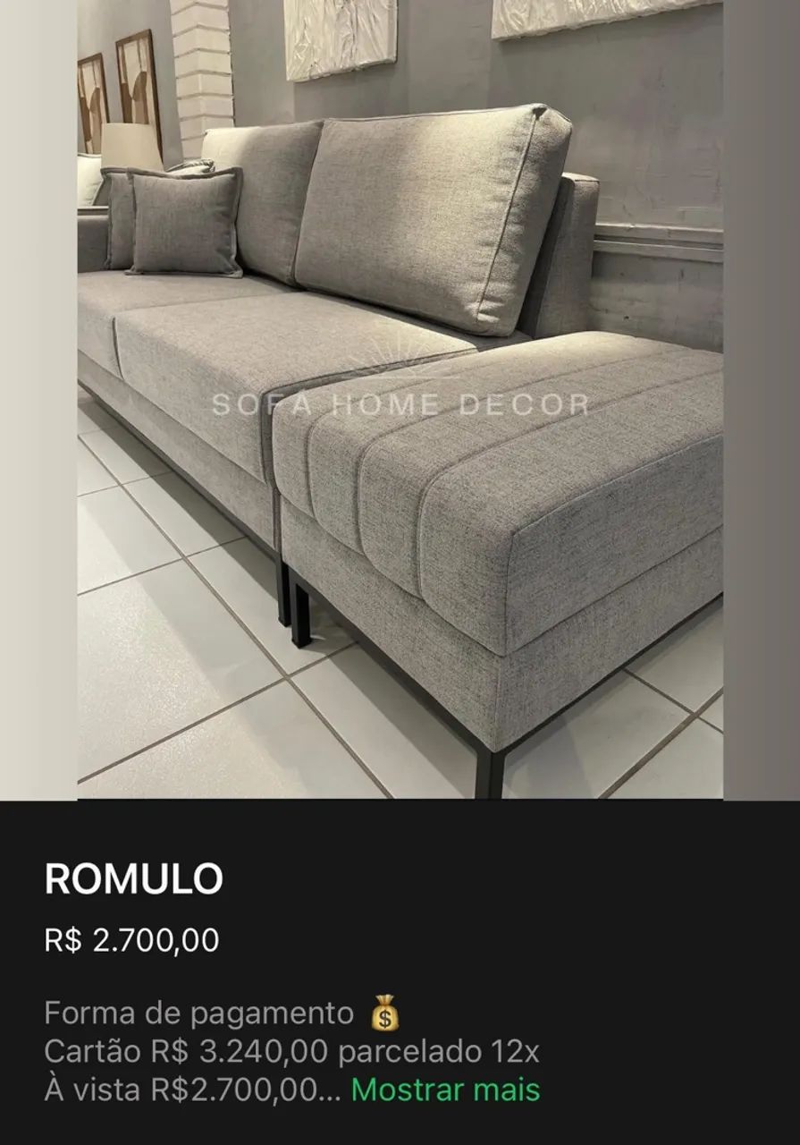 Sofá Romulo com puff 