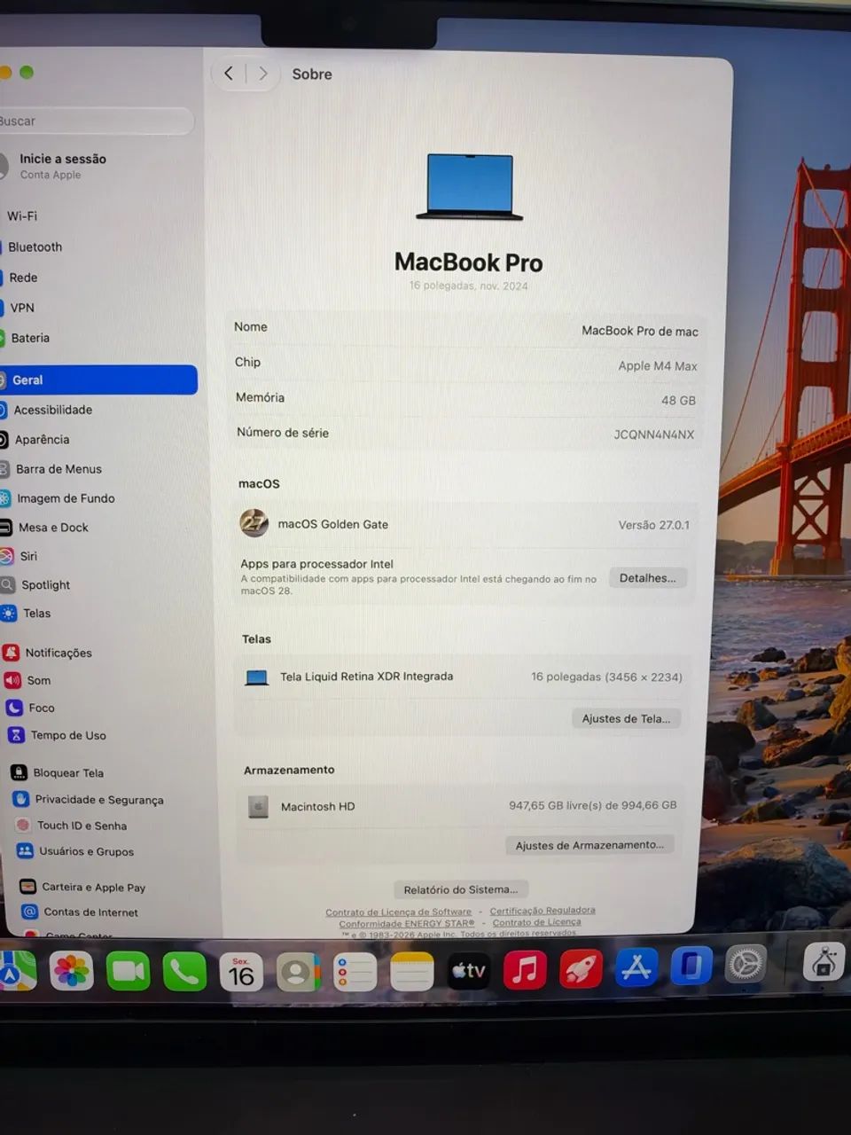 MacBook Pro m4 Max 48gb com apple care  - Foto 5