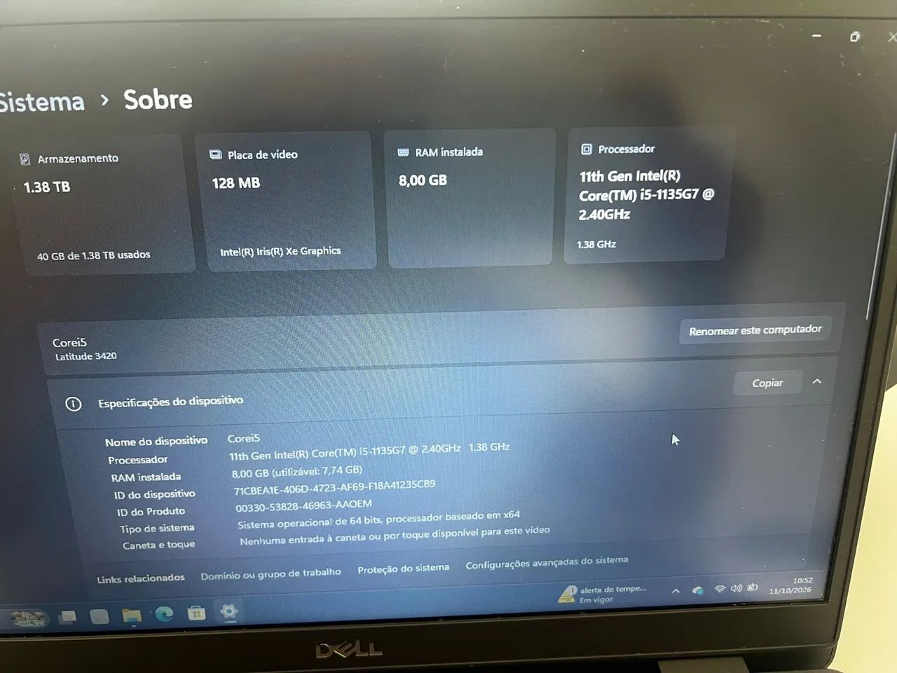 Notebook Dell Intel Core i5 11th gen SSD PCI Express 4 - Foto 5