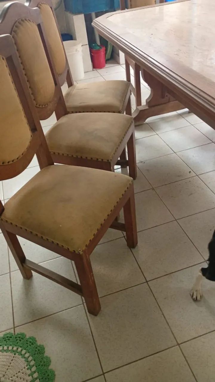Mesa de madeira com mármore. - Foto 4