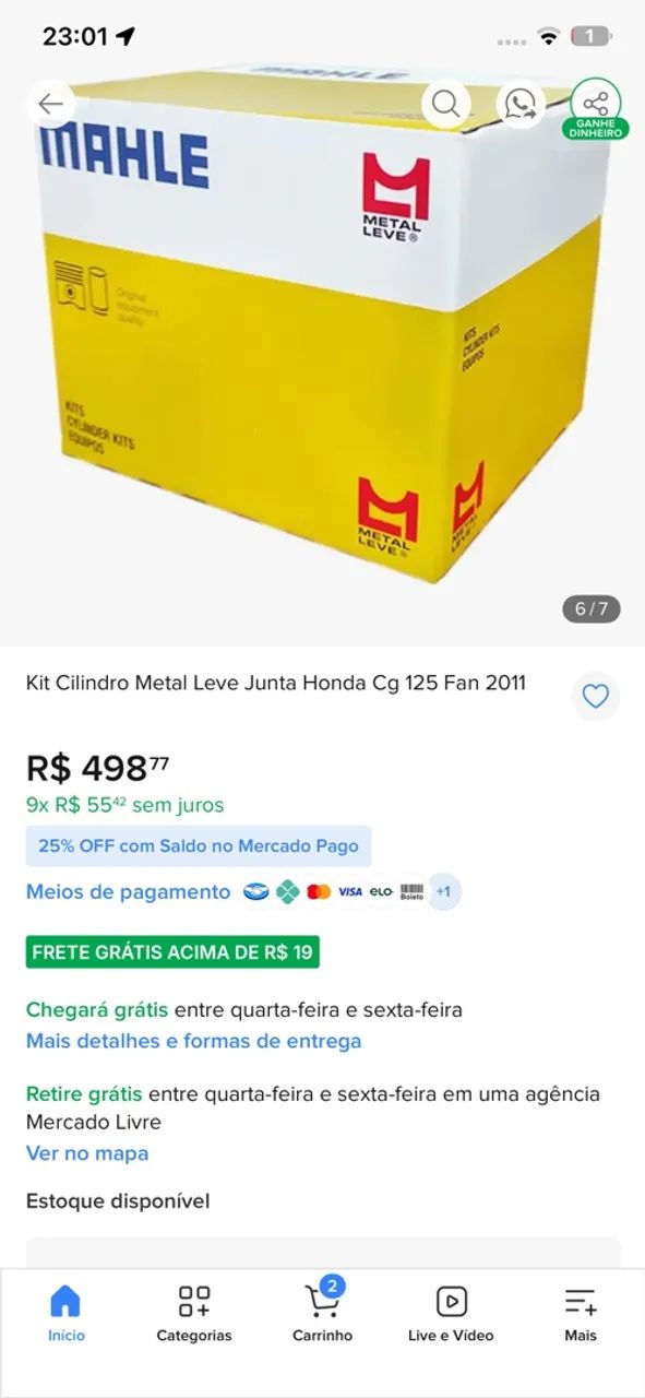 Kit de Cilindro fan 125  - Foto 2