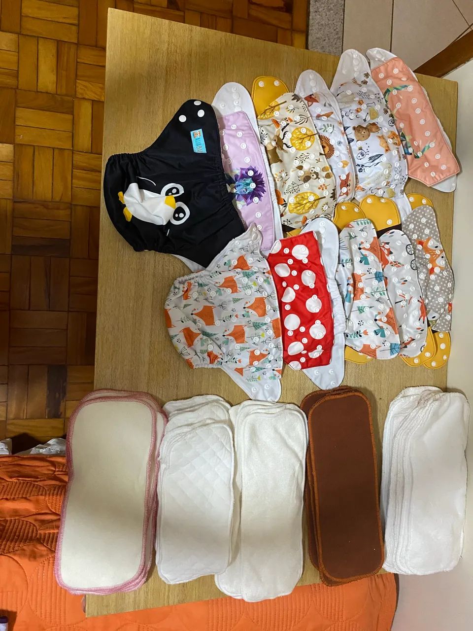 Kit Fraldas Ecológicas Reutilizáveis - 11 fraldas + 36 absorventes/inserts