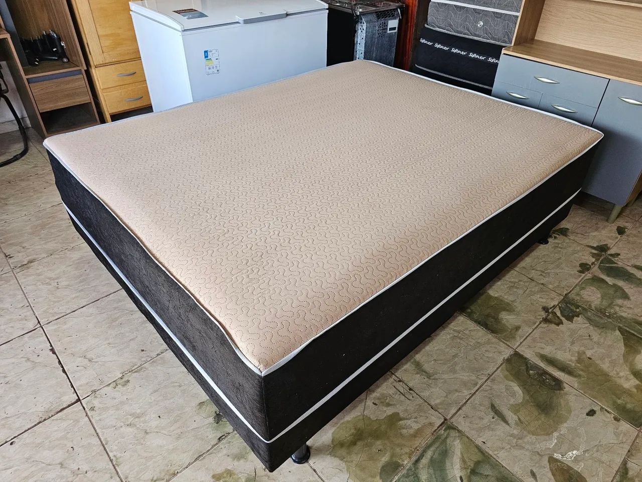 Cama queen unibox nova Molas ensacada  - Foto 2