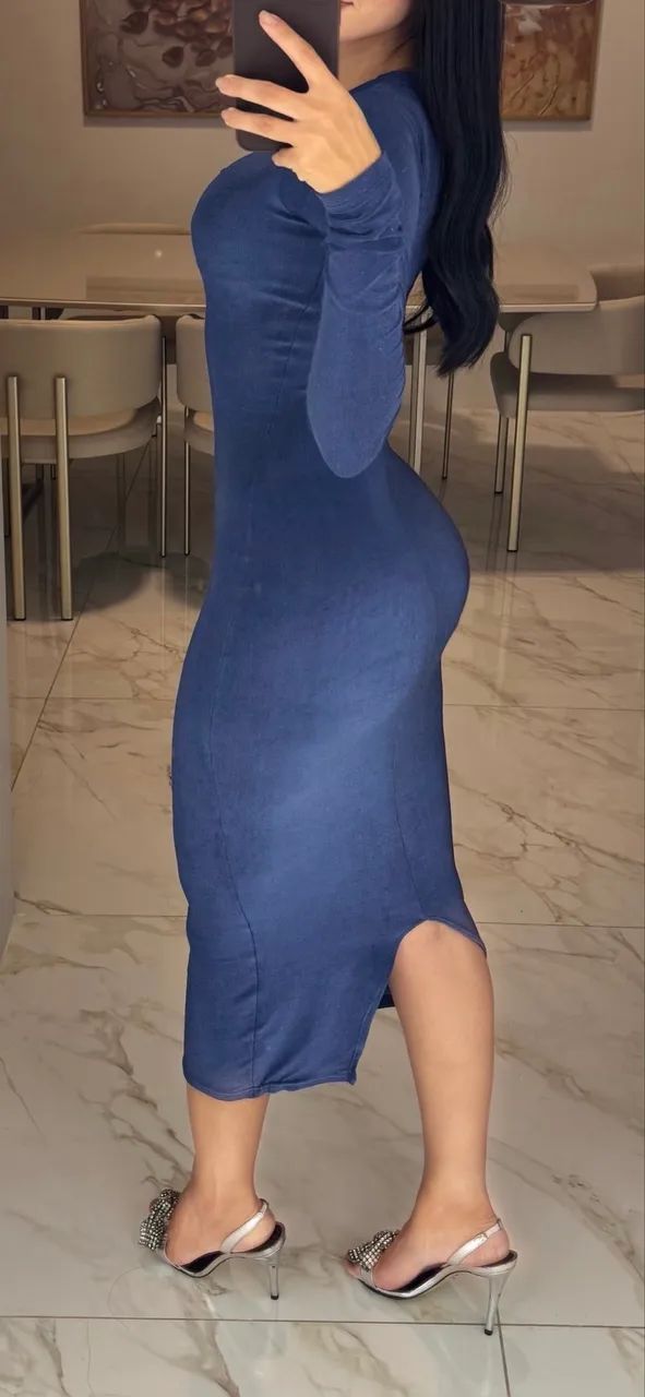 Vestido mídi azul  - Foto 2