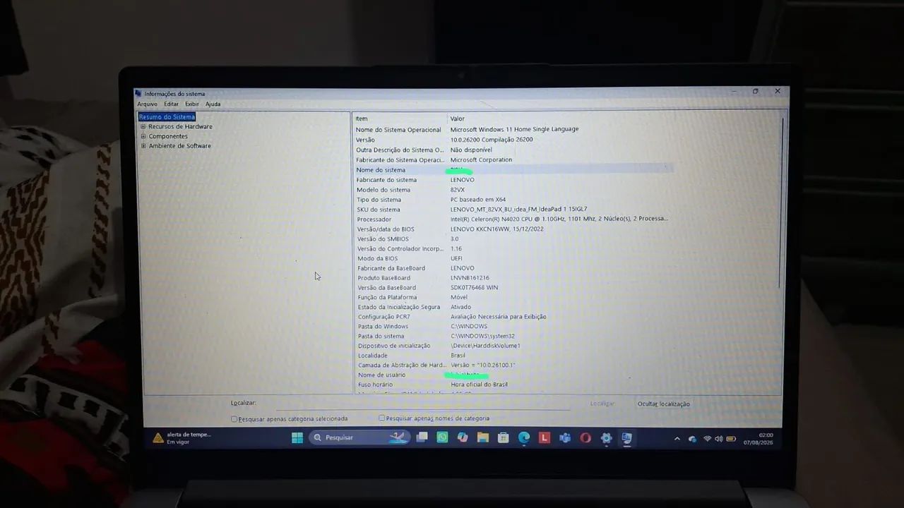Notebook Lenovo 15IGL7