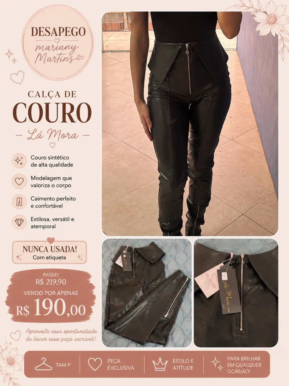 Calça de couro 