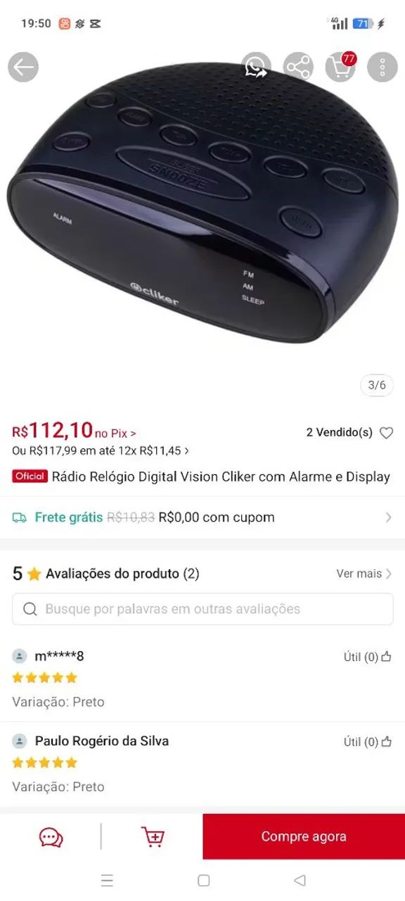 Rádio relógio cliker  - Foto 3