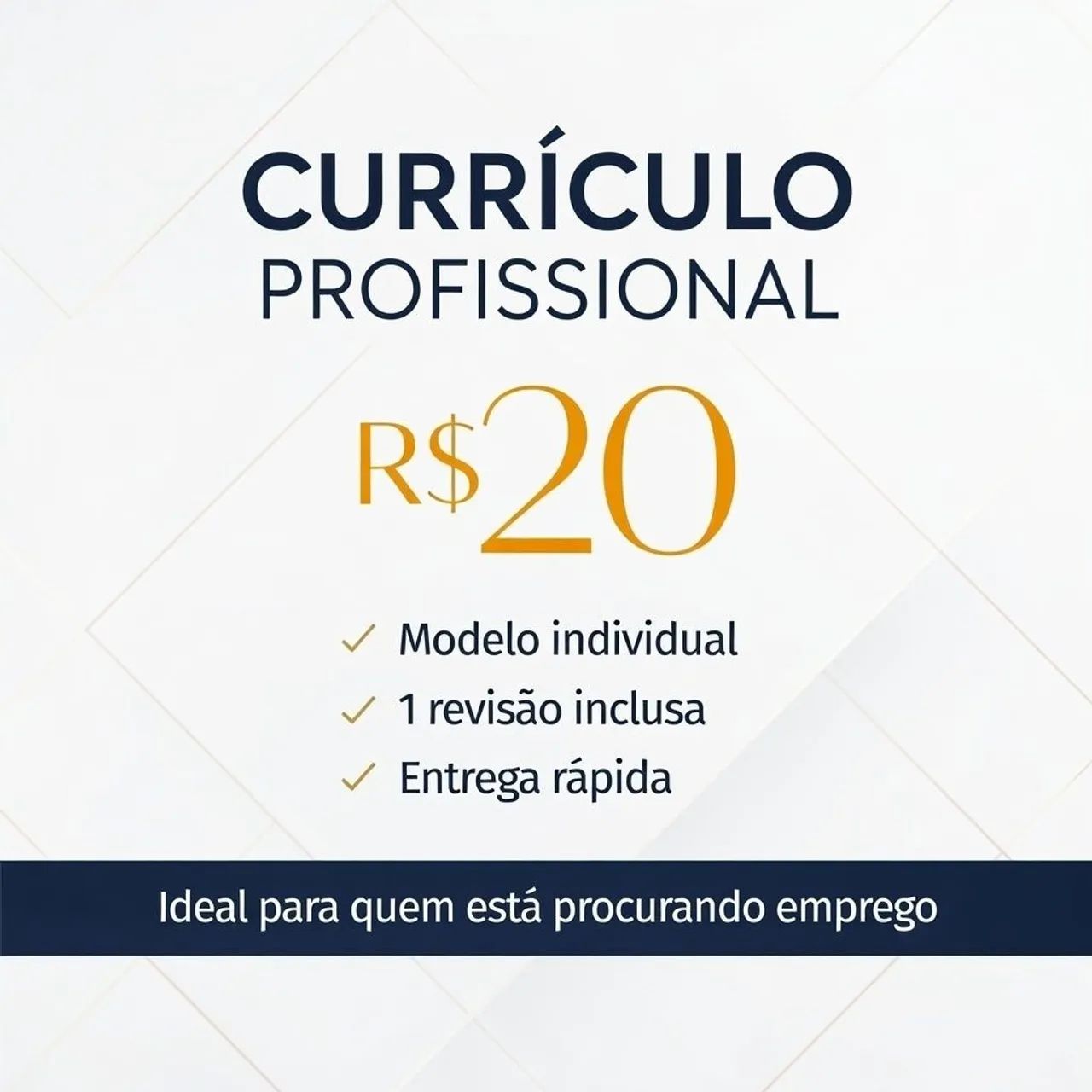 Currículo Profissional - R$ 20