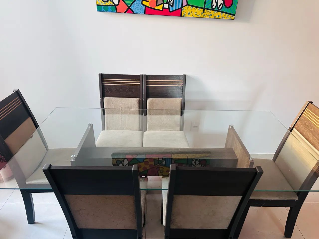Mesa tampo de vidro 6 lugares  - Foto 2