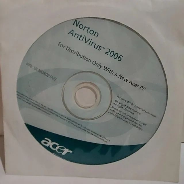 CD original Norton Antivirus 2006 para Notebook Acer (Installer Software) - Foto 2