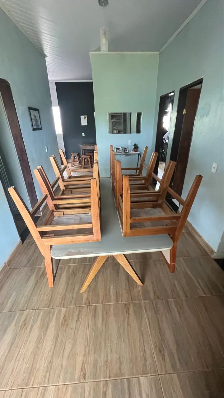 Mesa de jantar 6 cadeiras aceito cartão 65568133655939123
