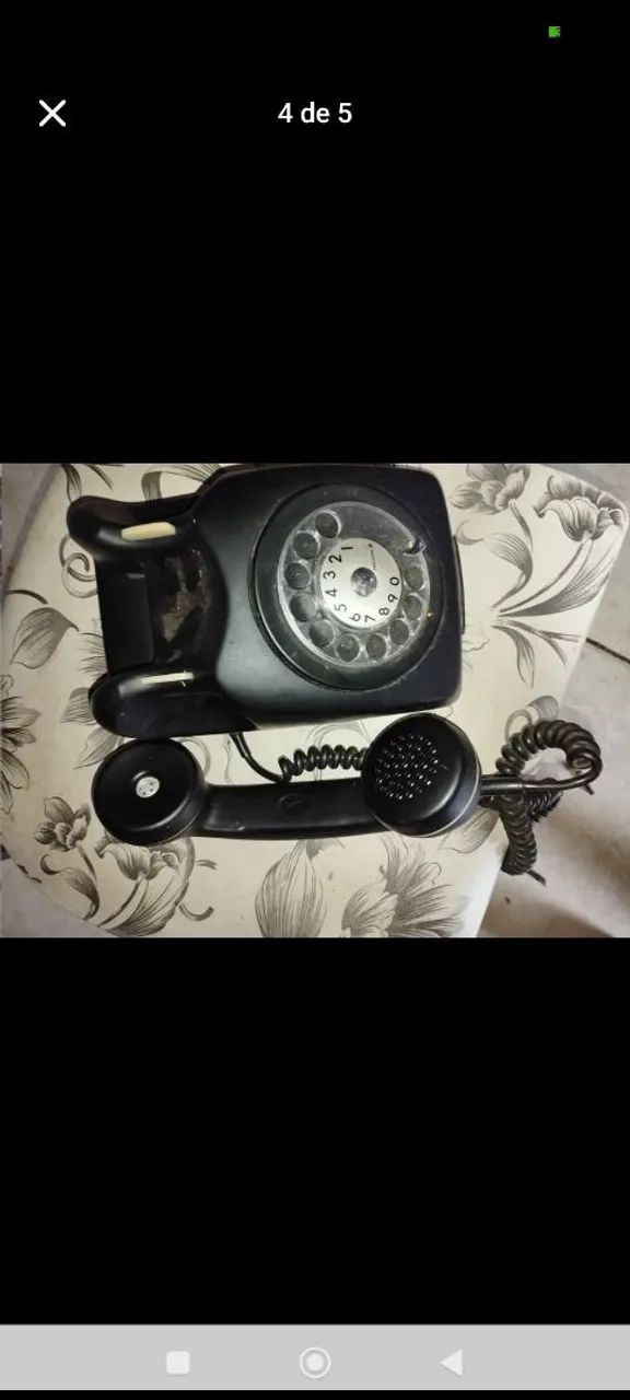 Telefone antigo preto de disco. - Foto 4