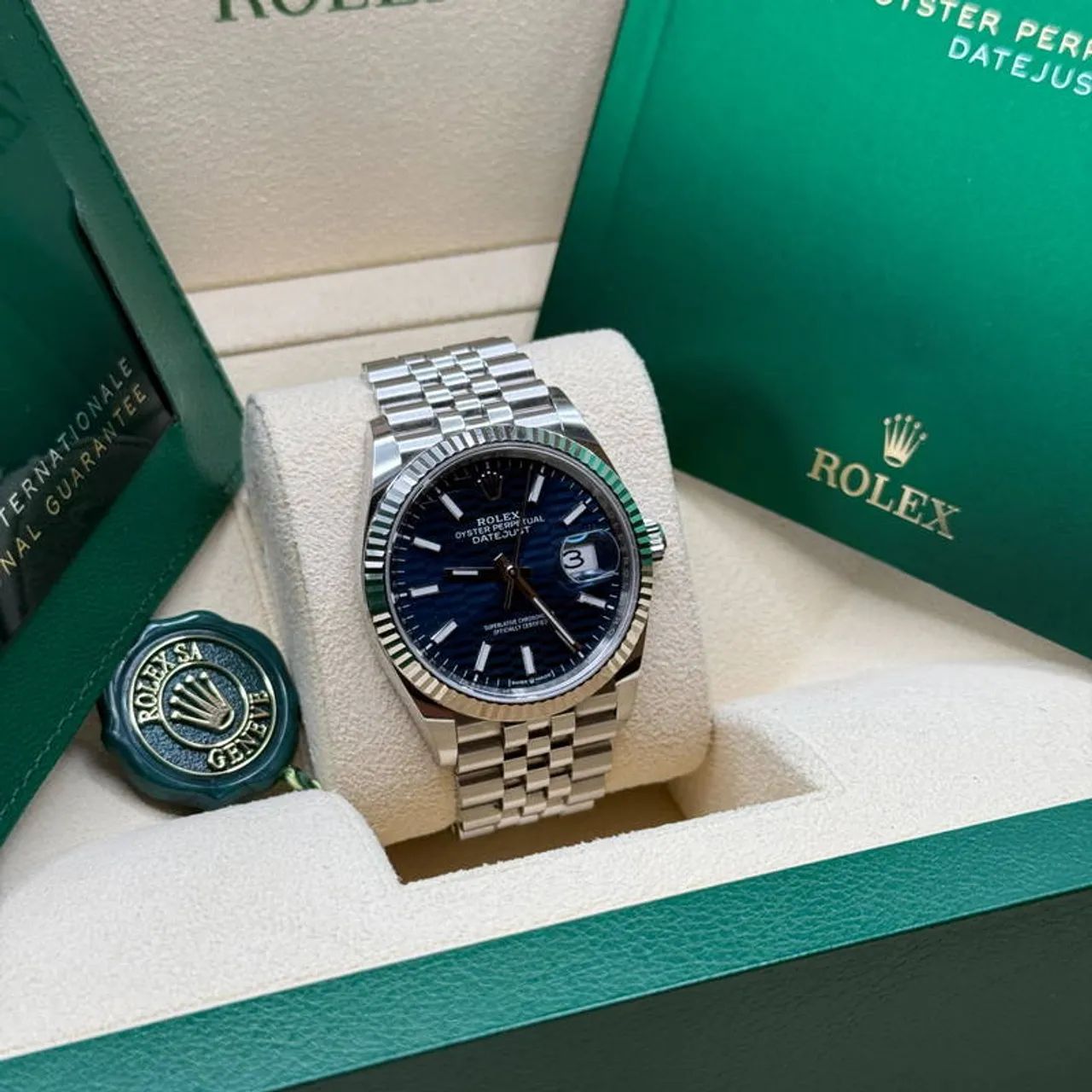 Relógio automático Rolex datejust azul novo - Foto 3