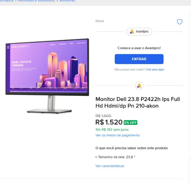 Monitor DELL 24 Polegadas S2421H FullHD - Foto 3