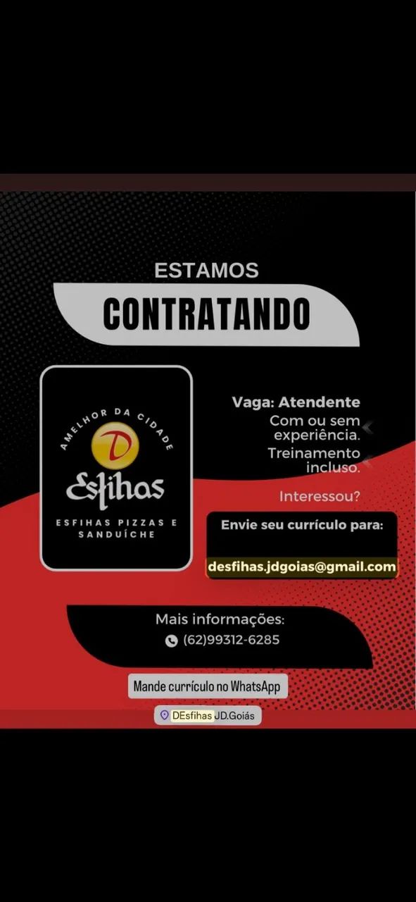 VAGA  ATENDENTE/CAIXA