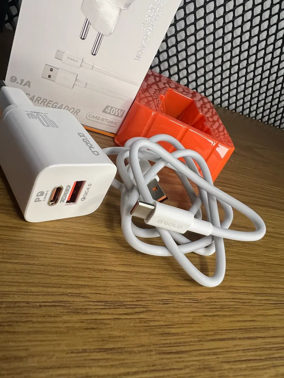 Kit Carregador Super Turbo 40W Porta Dupla (USB-A + USB-C) + Cabo USB e Tipo-C - Foto 3