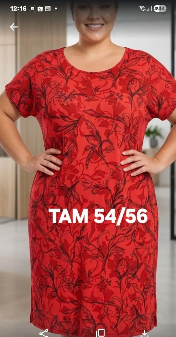 Vestidos Plus Size vestindo ate 56