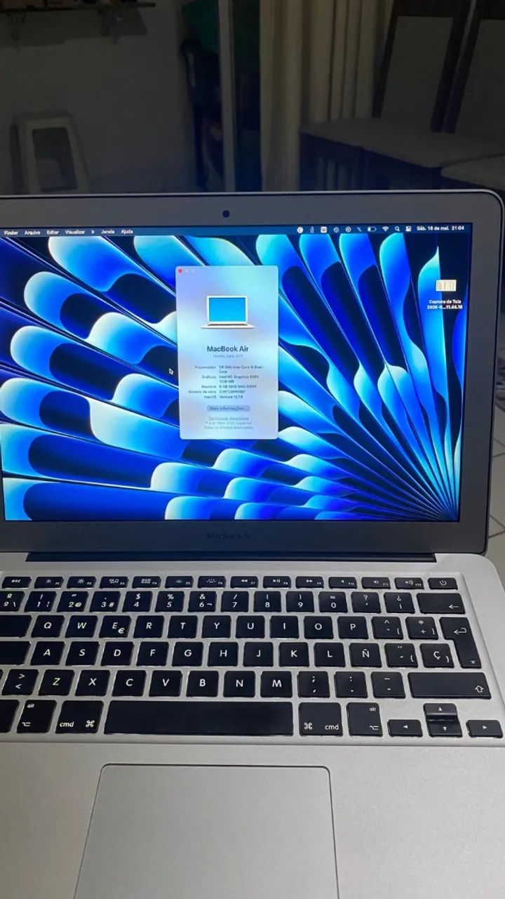 MACBOOK AIR A1466 8GB 256SSD RODADANDO O VENTURA - Notebooks