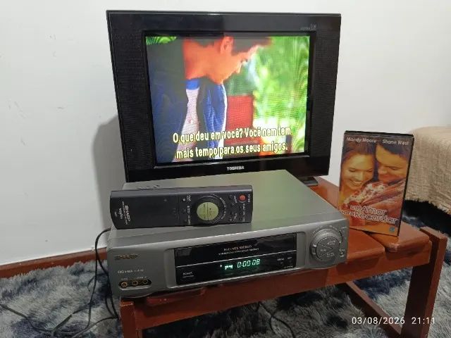 Video Cassete Sharp 6 cabeças Stereo + Controle