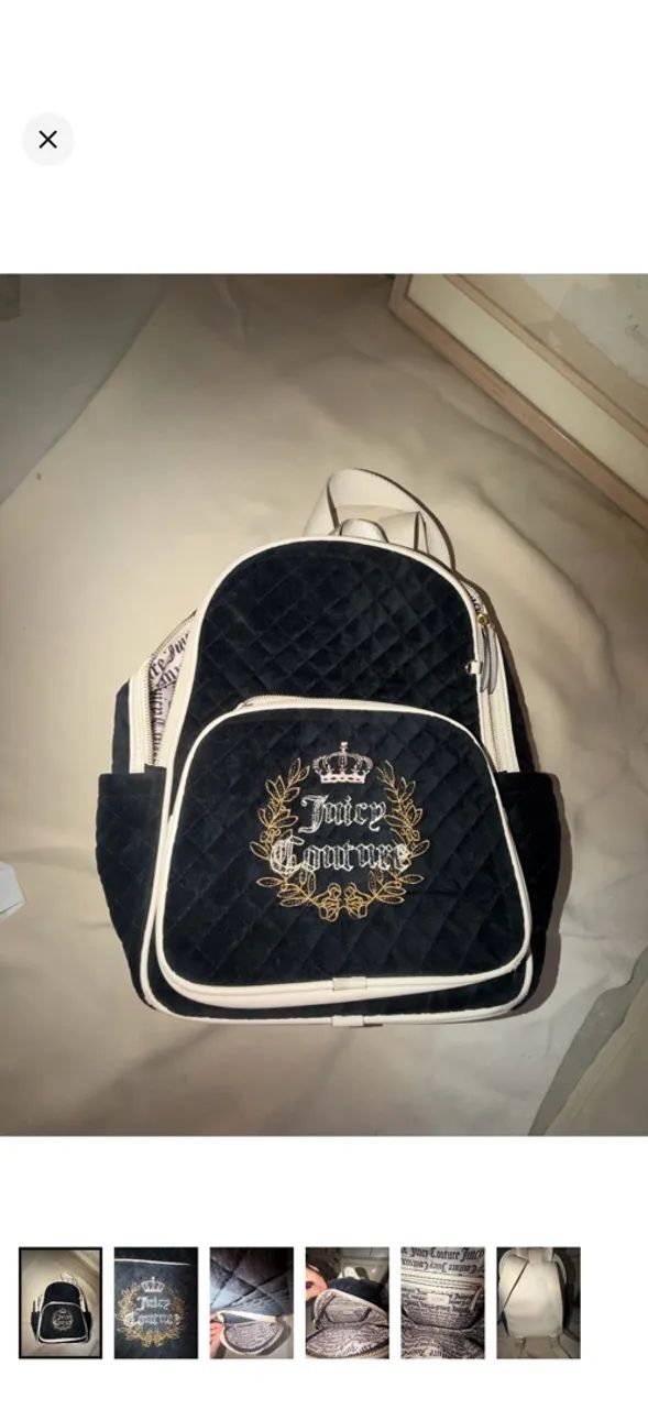 Juice Couture mochila de veludo cotelê.