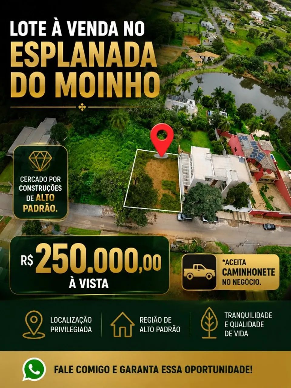 Lote de 1.040m2 no Esplanada do Moinho em Sete Lagoas 