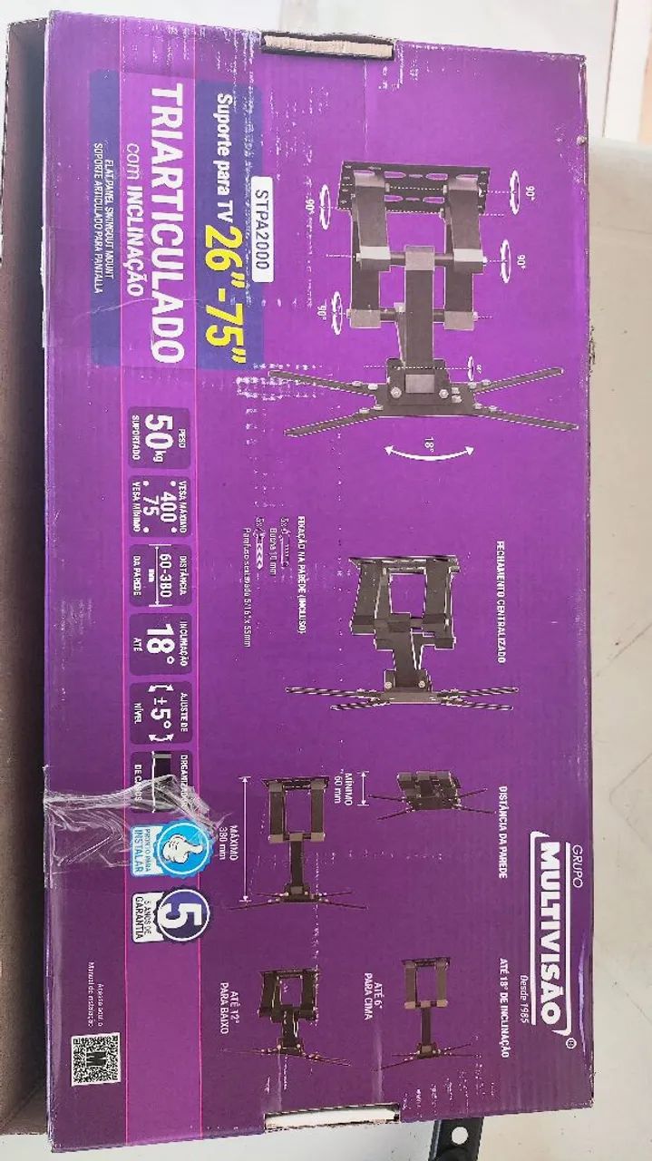 Vendo suporte articulado inclinável para smarts tvs até 75 polegadas  - Foto 5