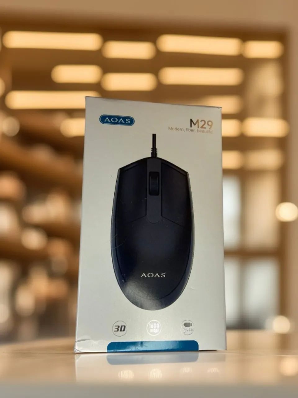 Mouse com Fio USB 1600dpi Aoas M29 an7 - Foto 2