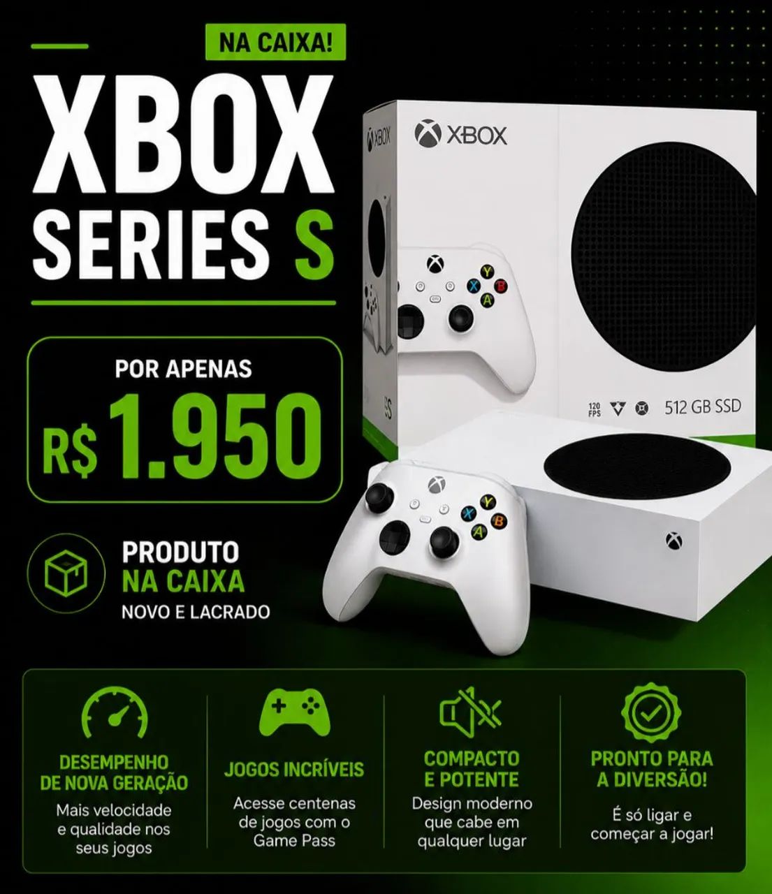XBOX SERIES S COM CAIXA
