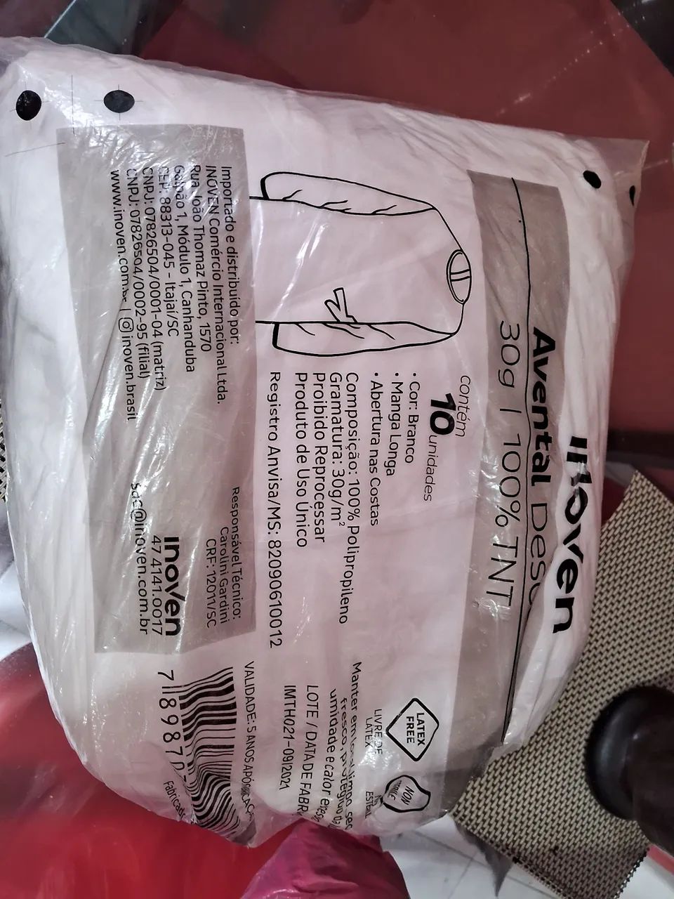 Avental descartável 