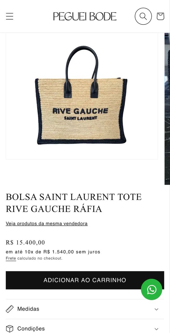 Bolsa Tote de palha em Ráfia e couro - Foto 5