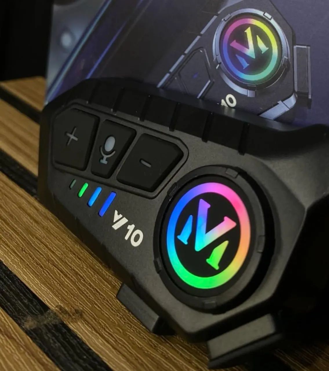 Fone Bluetooth para Capacete Moto V10 ANJ.GG com LED RGB - Foto 2
