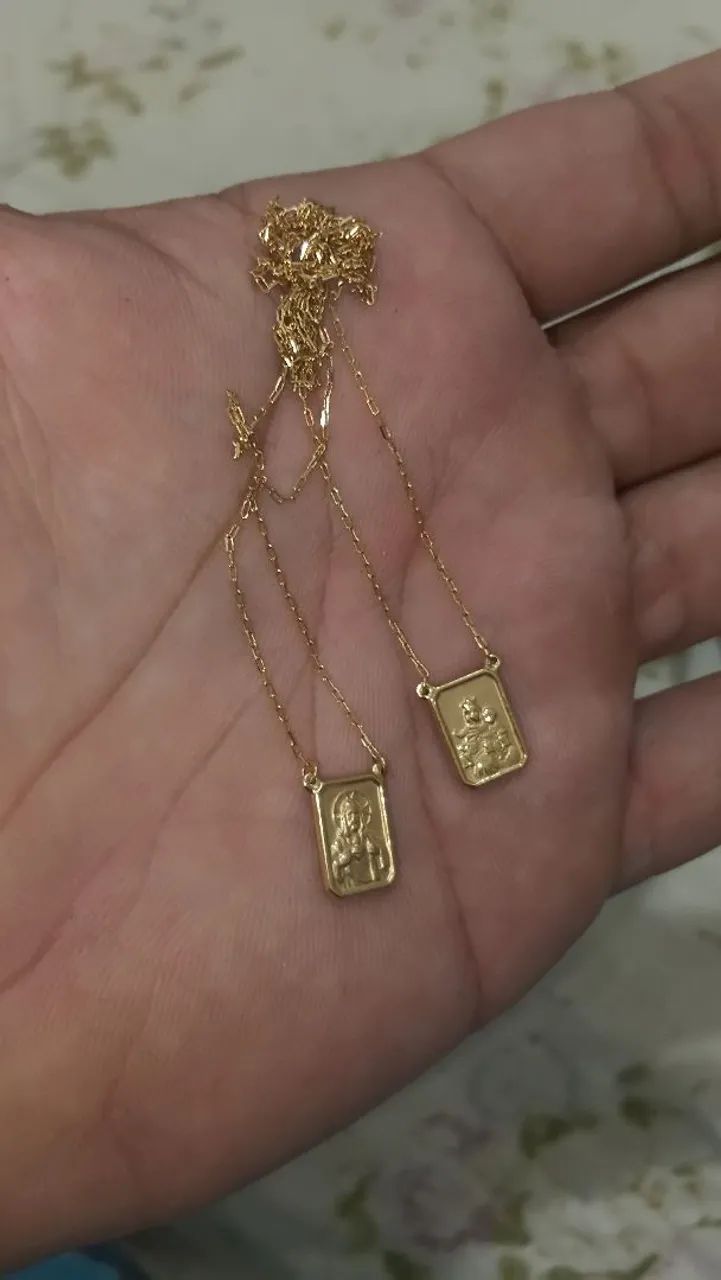 Escapulario ouro 18K750 - Foto 2