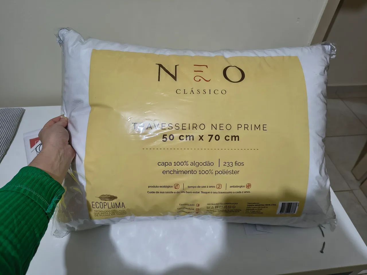 Travesseiro com ecopluma