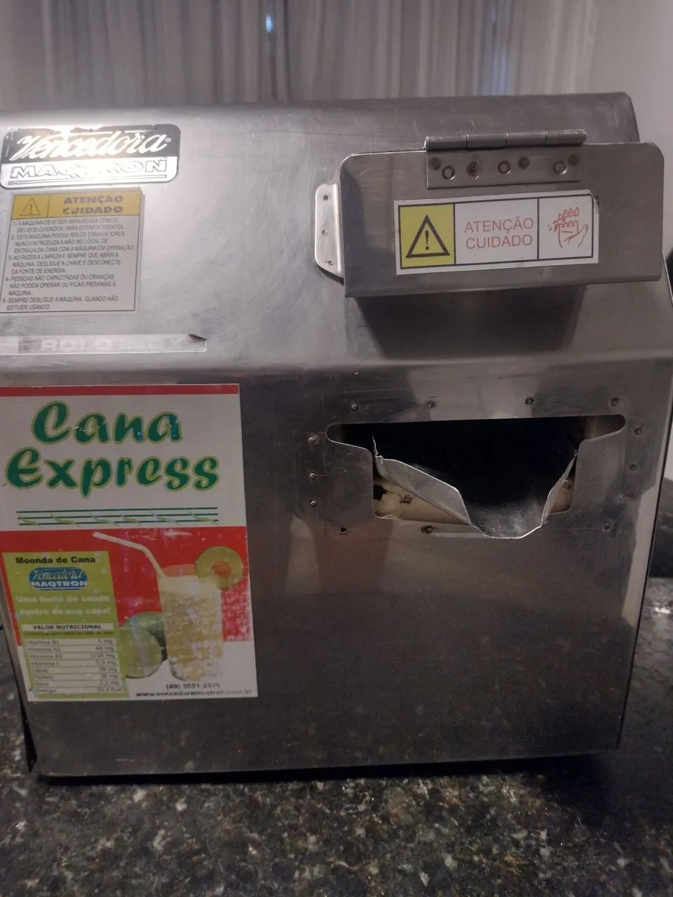 Moenda de cana com rolo de inox 