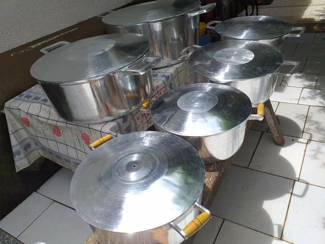 Panelas de alumínio batido pra restaurantes