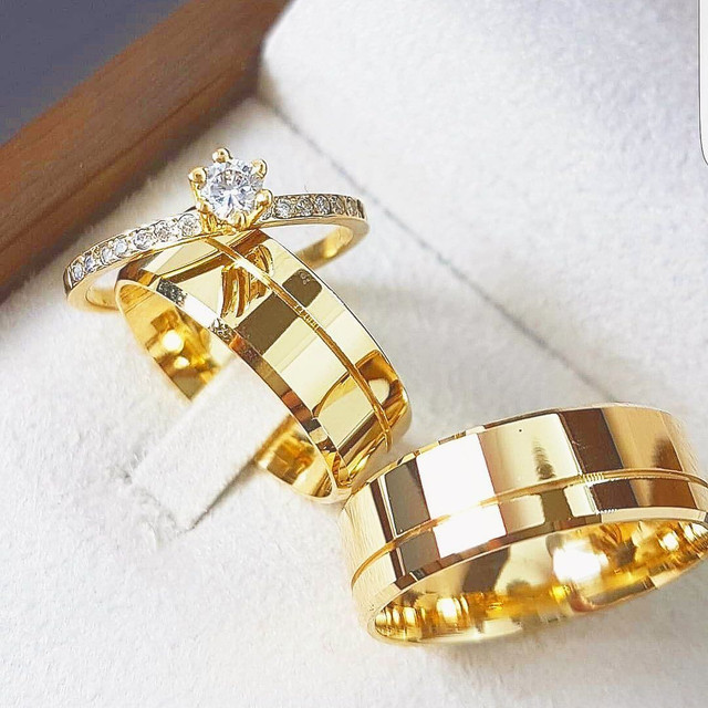 ANÉIS DE NOIVADO OURO 18K - Foto 4
