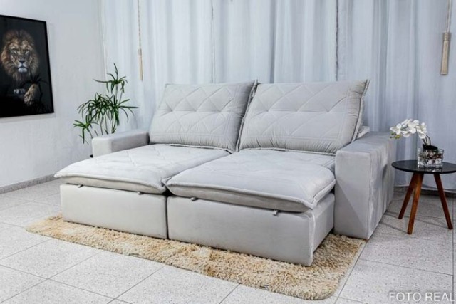 Sofá Retrátil Hug 2.50m D33 Soft Molas Ensacadas Veludo RF - Foto 2