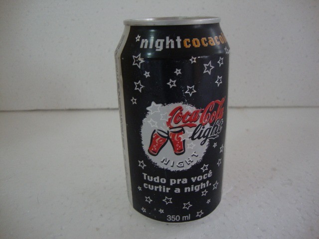 Lata Antiga Alumínio Coca Cola Light Night . - Foto 2