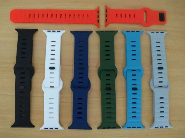 Pulseira Esportiva de silicone flexível para Apple watch 42/44/45/49mm - Foto 3