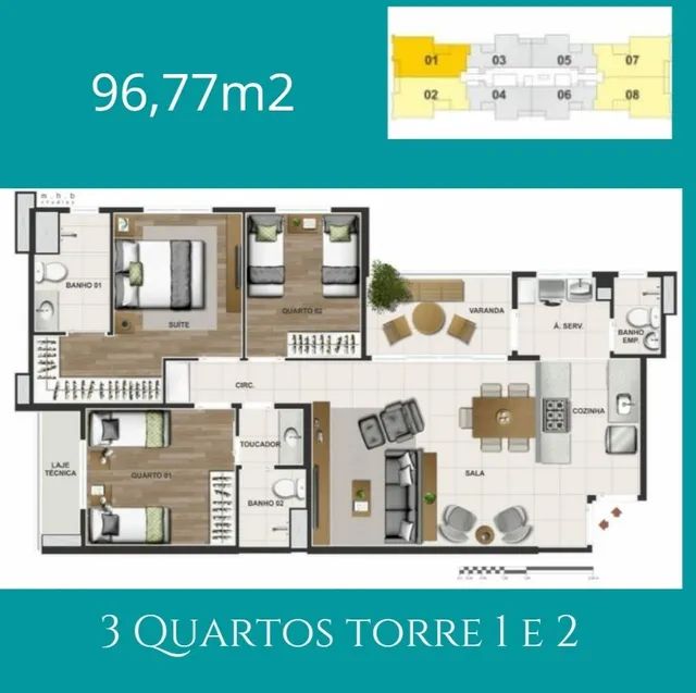 APARTAMENTO DE 2 QUARTOS RESERVA PARQUE CLUBE, ACEITA FGTS