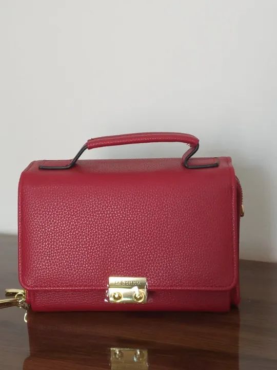 Bolsa Cecília Vermelha 2 Compartimentos com zíper - Foto 2