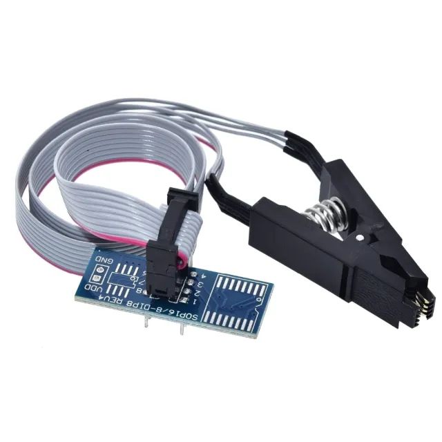 Pinça Garra Jacaré SOIC8 para Gravadora CH341A TL866CS BeeProg Genius Bios Eprom - Foto 5